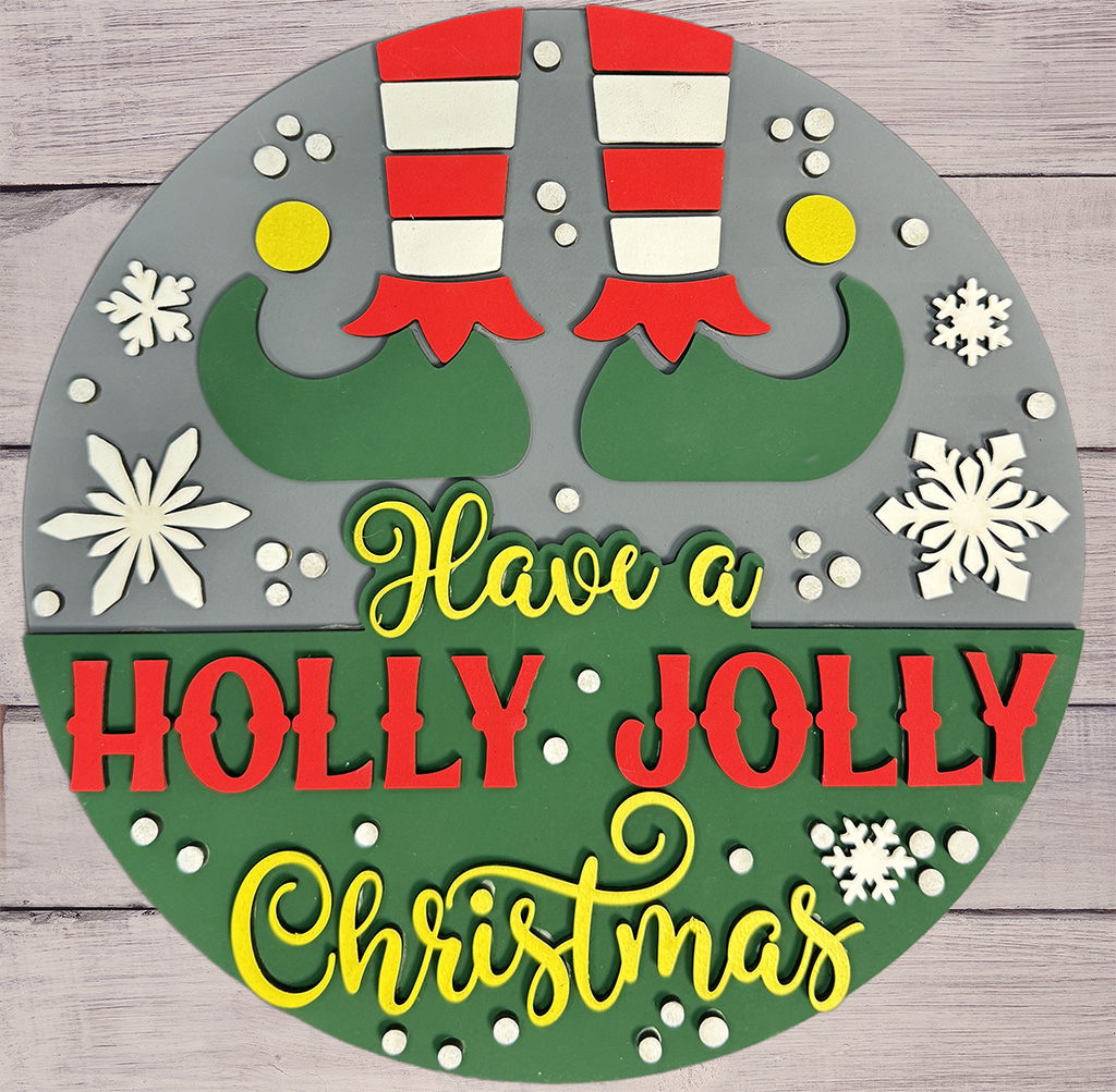 Elf Holly Jolly Christmas Sign