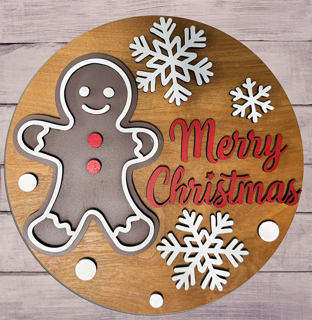 Gingerbread Man Sign Merry Christmas