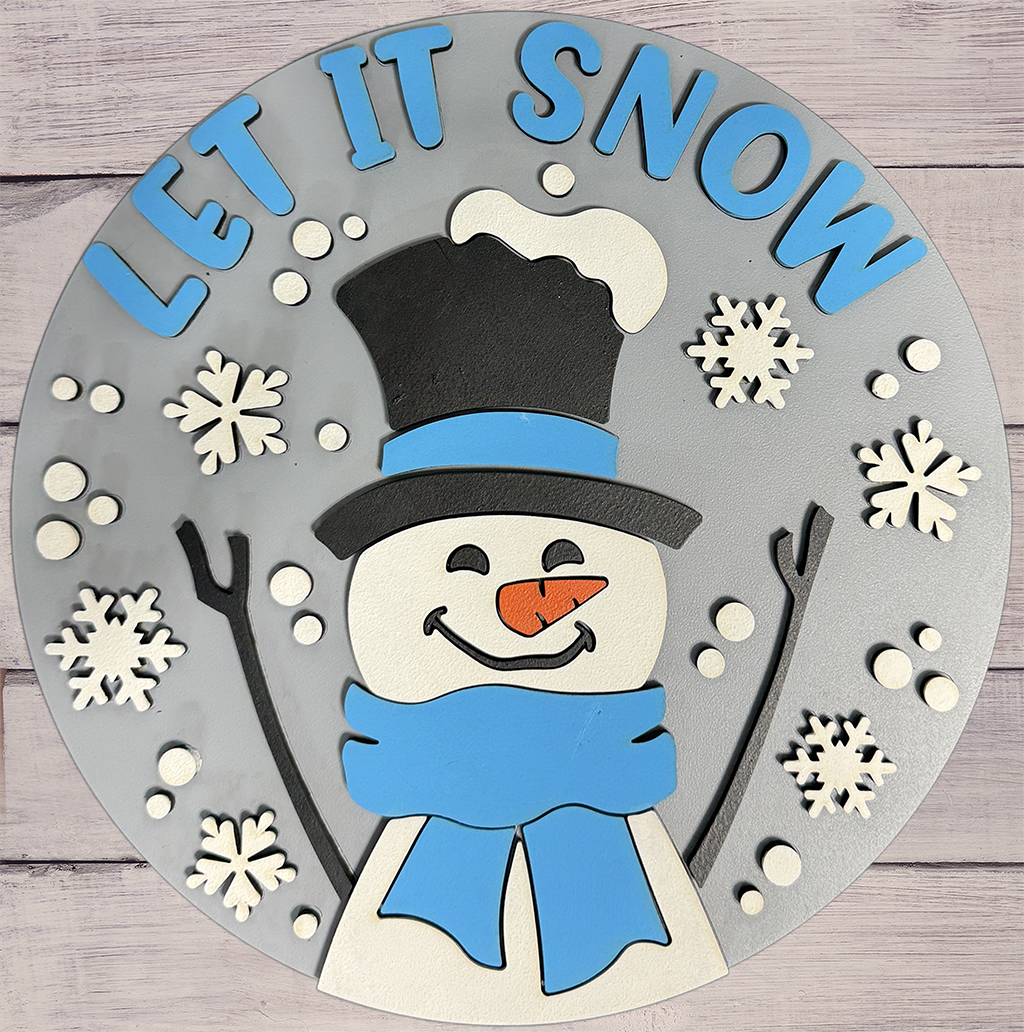 Let it Snow Sign with Snowman