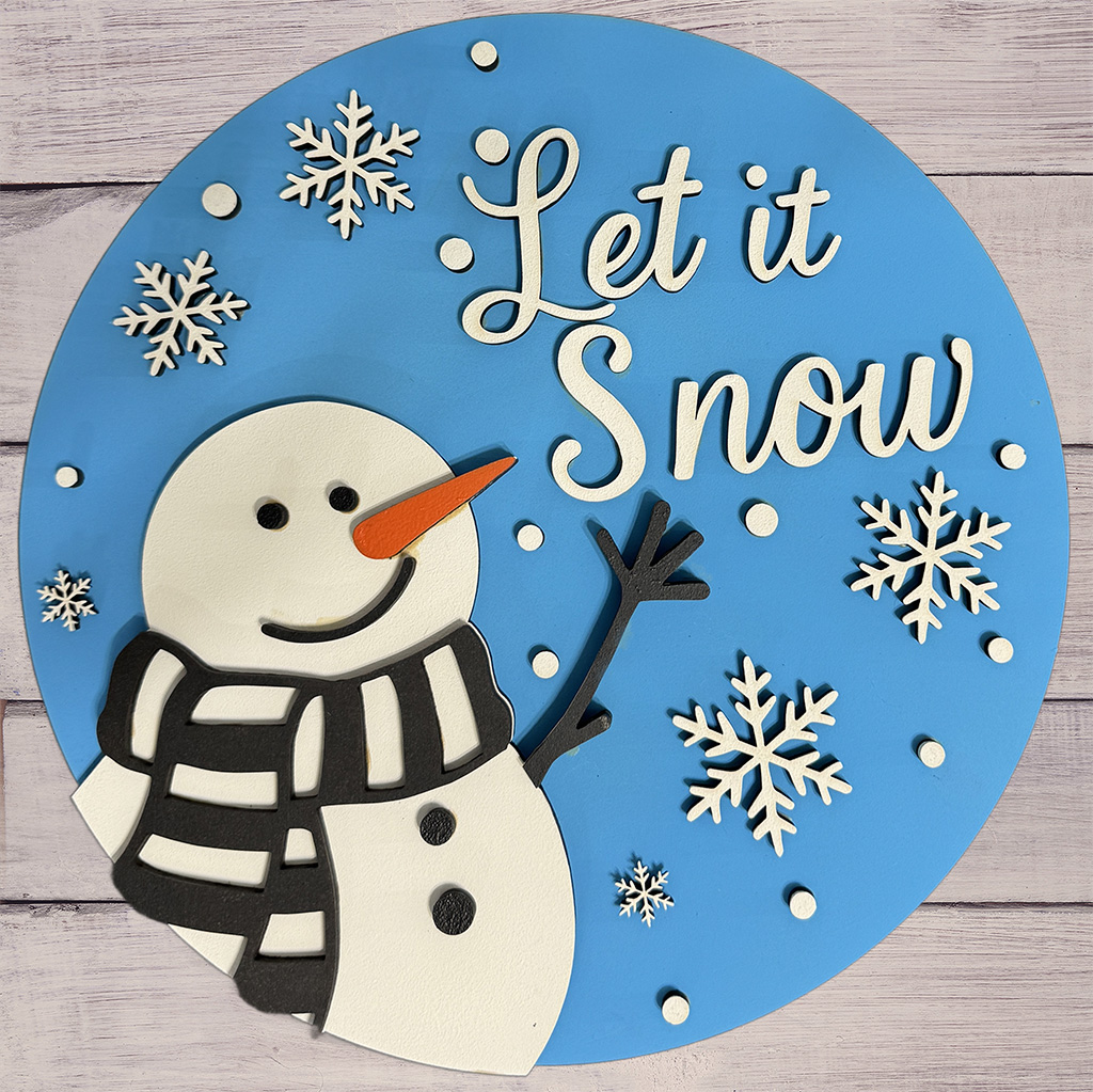 Let it Snow Sign with Snowman