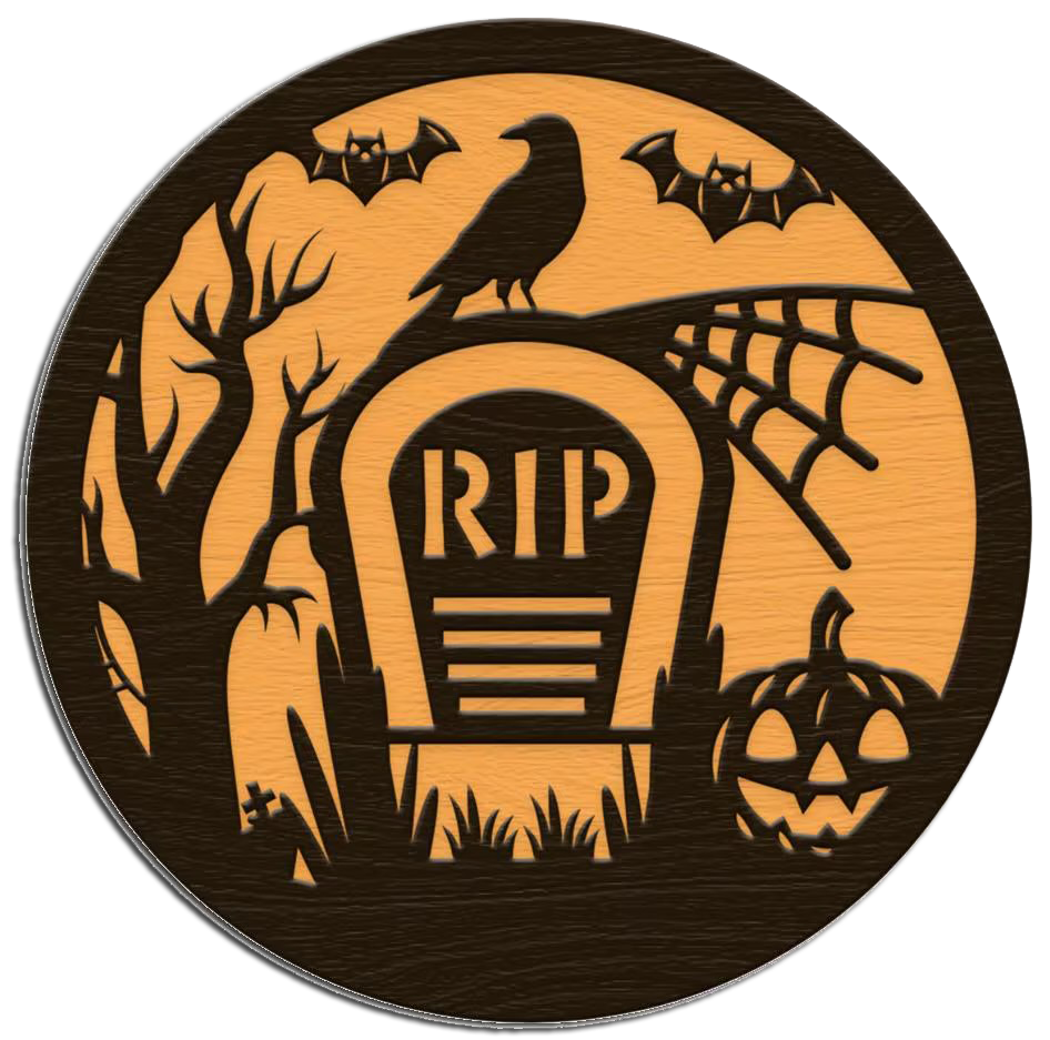 Spooky Halloween RIP Grave Yard Door Hanger