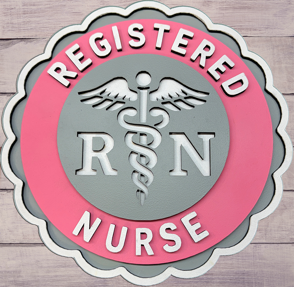 RN Registered Nurse Sign with Nurses Symbol