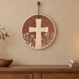 Floral-Cross-Hanging-Stained-on-wall